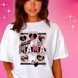 Pick Five Photos Best Mama personalized gift custom tshirt in white